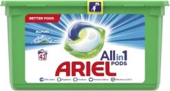 Ariel All In 1 Wasmiddel Pods Alpine - 3x43 Wasbeurten - Voordeelverpakking 34 Ariel All In 1 Wasmiddel Pods Alpine - 3x43 Wasbeurten - Voordeelverpakking -Schoonmaakmiddelen 1200x644 1