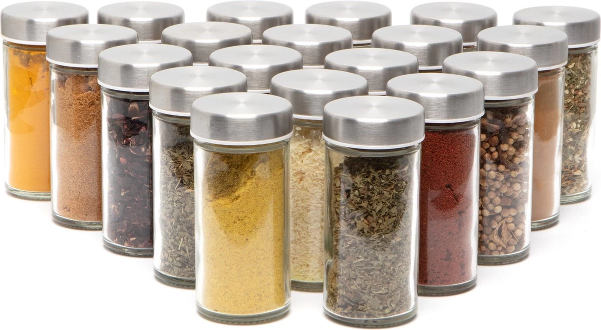 Pazzo Goods - Kruidenrek Staand - Kruidenrek Met Potjes - Zilver - RVS - Kruidenrek Draaibaar - 20 Kruidenpotjes - Inclusief Stickers & Stift - Kruiden Carrousel 9 Pazzo Goods - Kruidenrek Staand - Kruidenrek Met Potjes - Zilver - RVS - Kruidenrek Draaibaar - 20 Kruidenpotjes - Inclusief Stickers & Stift - Kruiden Carrousel - Afbeelding 7