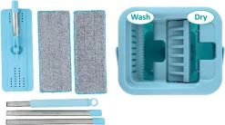 Alpina Platte Mop Met Emmer - Incl. 2 Microvezeldoeken - Voor Harde Vloeren - 360° Draaibaar -Schoonmaakmiddelen 1200x669