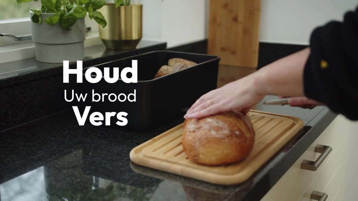 Gadgy Broodtrommel Met Bamboe Deksel – Brooddoos Met Snijplank - 36x19.5x11.5 Cm- Zwart 11 Gadgy Broodtrommel Met Bamboe Deksel – Brooddoos Met Snijplank - 36x19.5x11.5 Cm- Zwart - Afbeelding 9