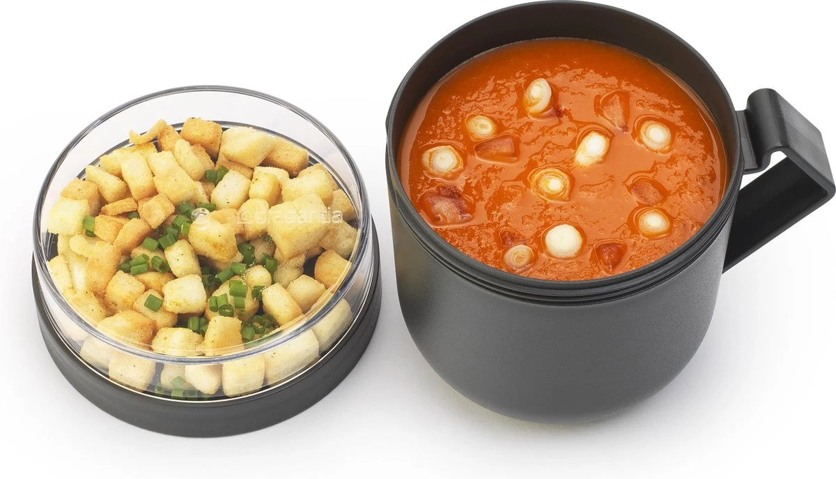 Brabantia Make & Take Soepbeker - 0,6 L - Kunststof - Dark Grey 13 Brabantia Make & Take Soepbeker - 0,6 L - Kunststof - Dark Grey - Afbeelding 11