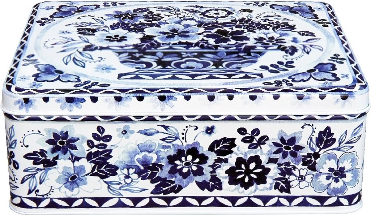 Emma Bridgewater By Claire Winteringham Deep Rectangle Koektrommel 20x15x8cm Blauw/wit 3 Emma Bridgewater By Claire Winteringham Deep Rectangle Koektrommel 20x15x8cm Blauw/wit