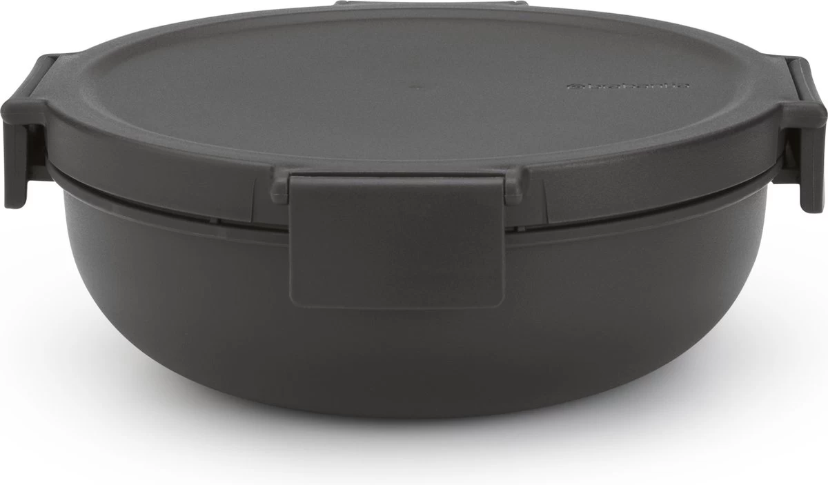 Brabantia Make & Take Salade Lunchbox - 1,3 L - Kunststof - Dark Grey 3 Brabantia Make & Take Salade Lunchbox - 1,3 L - Kunststof - Dark Grey