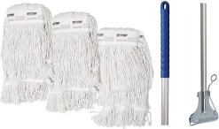 Dweil Set Compleet Met Dweilstok En 3 Moppen- Professioneel