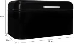 QUVIO Broodtrommel - Brooddoos - Brood Bewaren - Vershouddoos Voor Brood - Brooddoos - Klepdeksel - Scharnierdeksel - Zwart - Ijzer - 9,5 Liter Inhoud - 20 X 30 X 16 Cm -Schoonmaakmiddelen 1200x715