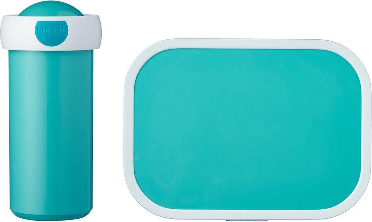 Mepal – Lunchset Campus (sb + Lb) – Schoolbeker En Broodtrommel Voor Kinderen – Turquoise – Bento Box - Lekvrij 3 Mepal – Lunchset Campus (sb + Lb) – Schoolbeker En Broodtrommel Voor Kinderen – Turquoise – Bento Box - Lekvrij
