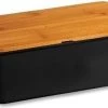 Melamine Broodtrommel Met Bamboe Snijplank | Brood Bewaar Doos Met Hoge Kwaliteit Bamboe Snij Plank | Met Bamboe Deksel, Te Gebruiken Als Brood Snijplank | Afm. 34 X 18 X 14 Cm. | Kleur Brood Trommel: ZWART -Schoonmaakmiddelen 1200x731 2