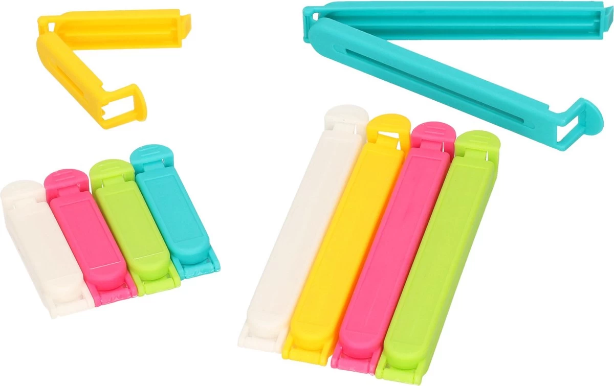 Merkloos 20x Gekleurde Keuken Afsluitclips / Vershoudclips 6/12 Cm 3 Merkloos 20x Gekleurde Keuken Afsluitclips / Vershoudclips 6/12 Cm
