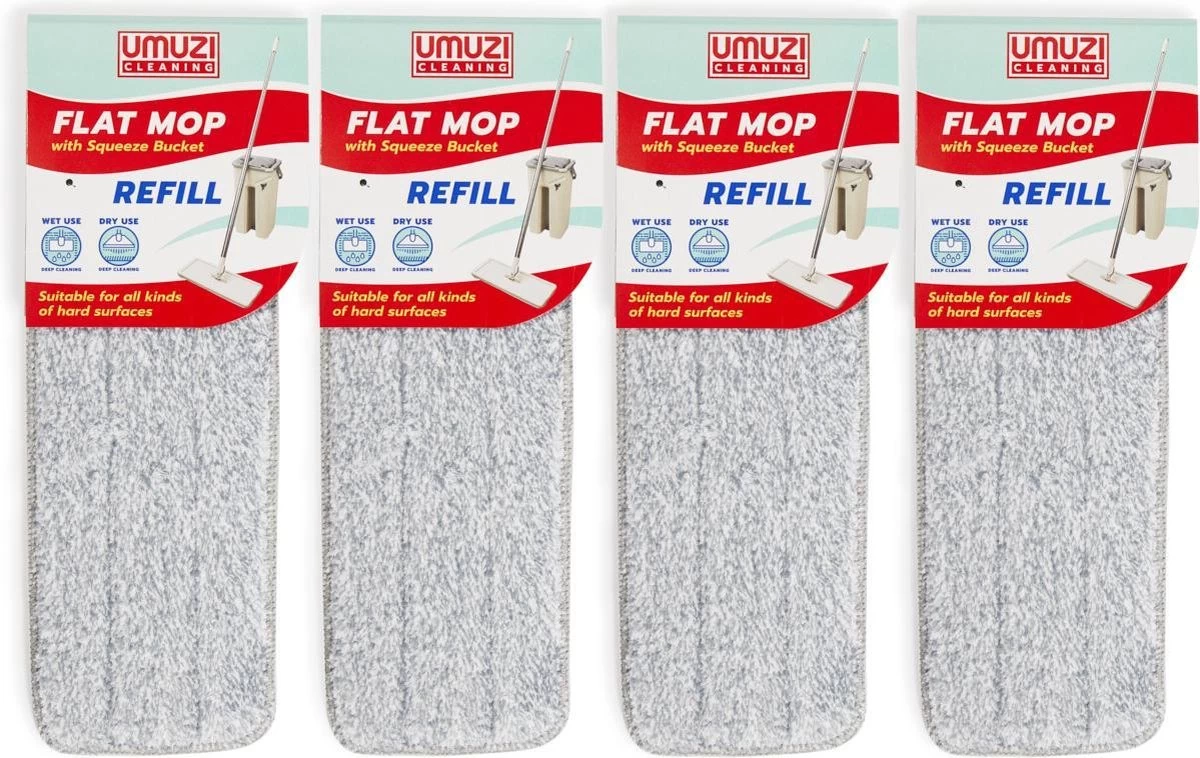 Umuzi Cleaning - 4 Microvezel Pads Voor Dweil Met Zelfreinigend Mechanisme - Mop Met Draaibare Kop - 4 Stuks 4 Umuzi Cleaning - 4 Microvezel Pads Voor Dweil Met Zelfreinigend Mechanisme - Mop Met Draaibare Kop - 4 Stuks - Afbeelding 2