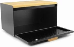 Luxe Broodtrommel Zwart Met Bamboe - Brood Bewaardoos - 36x21x21CM - Rechthoekig -Schoonmaakmiddelen 1200x770