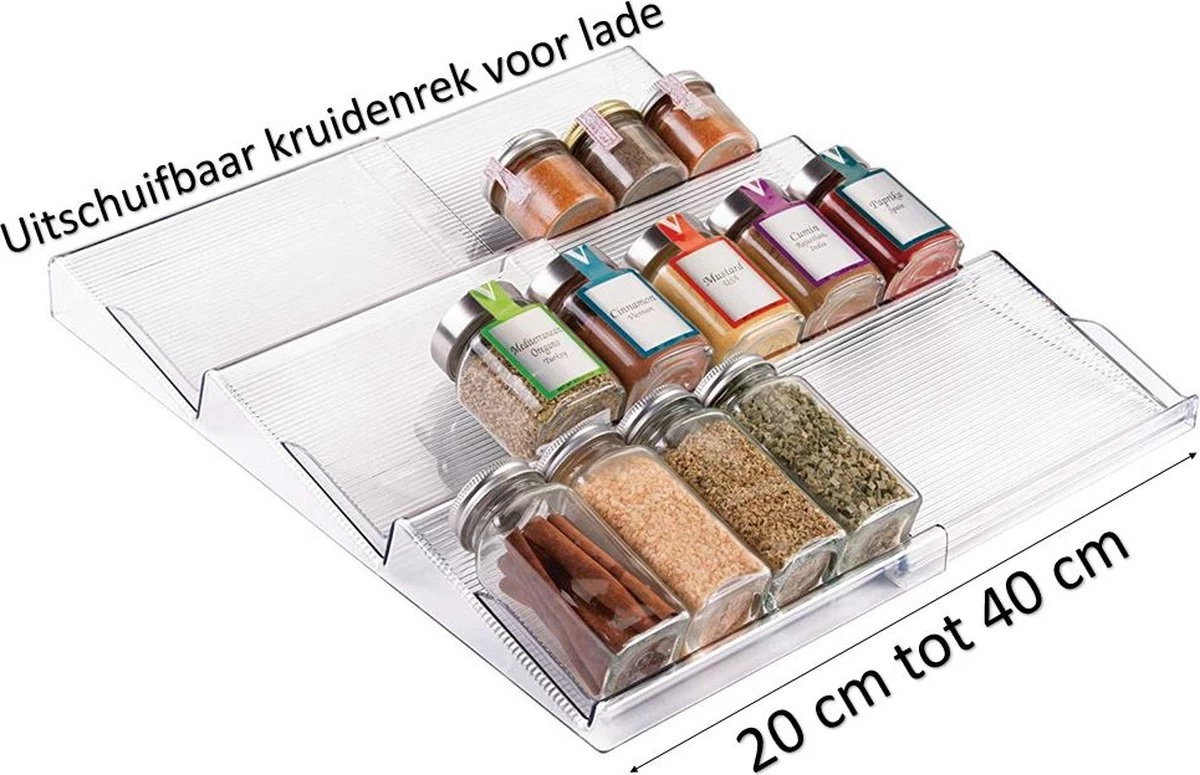 Merkloos Kruidenrek Voor Lade - Kruidenorganizer - Keukenlade Organiser - Kruidenrek Lade - Kruidenhouder - Lade Voor Kruiden - Spice Rack - Uitschuifbaar Van 20cm Tot 40cm - Kruidenrek Liggend - Spice Organizer 3 Merkloos Kruidenrek Voor Lade - Kruidenorganizer - Keukenlade Organiser - Kruidenrek Lade - Kruidenhouder - Lade Voor Kruiden - Spice Rack - Uitschuifbaar Van 20cm Tot 40cm - Kruidenrek Liggend - Spice Organizer