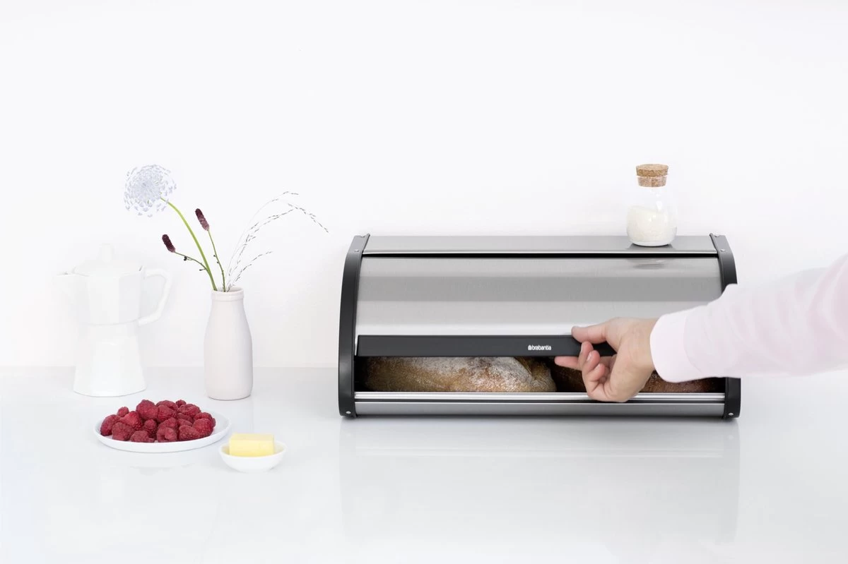 Brabantia Broodtrommel - Met Schuifdeksel - Matt Steel Fingerprint Proof 11 Brabantia Broodtrommel - Met Schuifdeksel - Matt Steel Fingerprint Proof - Afbeelding 9