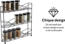 Zindoo - Kruidenrek - Standaard - 3-laags - Ophangbaar - 18 Kruiden Potjes - Anti-slip Pootjes - Spice Rack - Specerijenrek - Keukenorganizer - Keukenaccessoires 9 Zindoo - Kruidenrek - Standaard - 3-laags - Ophangbaar - 18 Kruiden Potjes - Anti-slip Pootjes - Spice Rack - Specerijenrek - Keukenorganizer - Keukenaccessoires -Schoonmaakmiddelen 1200x813 4