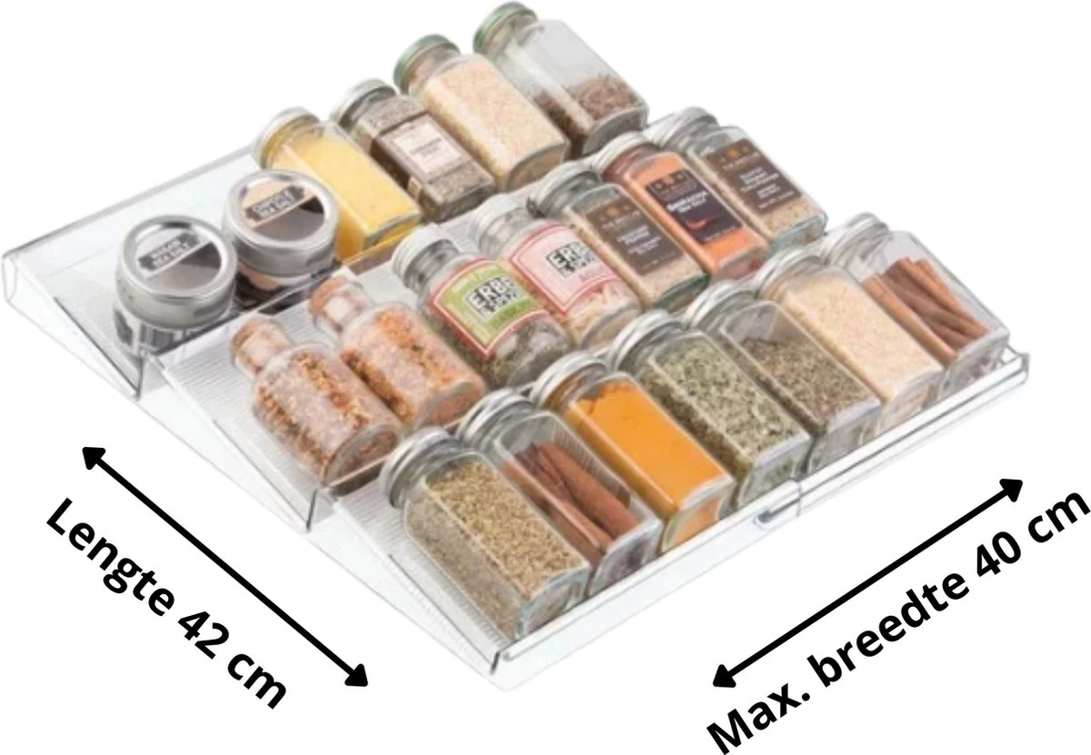 Merkloos Kruidenrek Lade - Kruiden Organizer - Kruidenrek Uitschuifbaar - Lade Organizer - Kruiden Opbergen Lade - Kruidenrekje Schuif - Min. 20x42 Max. 40x42 6 Merkloos Kruidenrek Lade - Kruiden Organizer - Kruidenrek Uitschuifbaar - Lade Organizer - Kruiden Opbergen Lade - Kruidenrekje Schuif - Min. 20x42 Max. 40x42 - Afbeelding 4