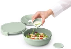 Brabantia Make & Take Salade Lunchbox - 1,3 L - Kunststof - Jade Green -Schoonmaakmiddelen 1200x831 5