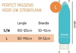 Buntes Brett ® Strijkplankhoes Voor Stoomstrijkijzer (maat L) | Universeel Tot Max. 140x50 Cm | Strijkplankhoes Om Snel En Gemakkelijk Te Strijken | Made In EU | Geschikt Voor Stoomstrijkstation | Mint -Schoonmaakmiddelen 1200x835 2