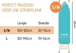 Buntes Brett® Strijkplankhoes Voor Stoomstrijkijzer (maat M) | Universeel Tot Max. 120x40 Cm | Strijkplankhoes Om Snel En Gemakkelijk Te Strijken | Made In EU | Geschikt Voor Stoomstrijkstation | Blauw -Schoonmaakmiddelen 1200x835 3