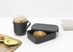 Brabantia Make & Take Lunchset - 2-delig - Kunststof - Dark Grey -Schoonmaakmiddelen 1200x858 3