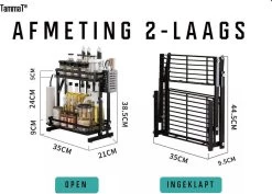 TammaT - Kruidenrek - Kruidenrek Staand - Inklapbare Keukenrek - 3-laags 35x21x56,5CM - Keuken Organizer - Aanrecht Organizer - Keuken Opslag - Roestvrij Staal - Opbergrek - Keuken Organizers - Roestvrij En Krasvrij 28 TammaT - Kruidenrek - Kruidenrek Staand - Inklapbare Keukenrek - 3-laags 35x21x56,5CM - Keuken Organizer - Aanrecht Organizer - Keuken Opslag - Roestvrij Staal - Opbergrek - Keuken Organizers - Roestvrij En Krasvrij -Schoonmaakmiddelen 1200x861