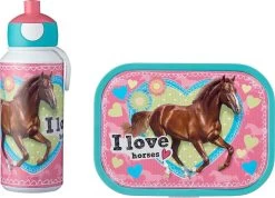 Mepal – Lunchset Campus (pu + Lb) – Pop-up Drinkfles En Broodtrommel Voor Kinderen – My Horse – Bento Box – Lekvrij