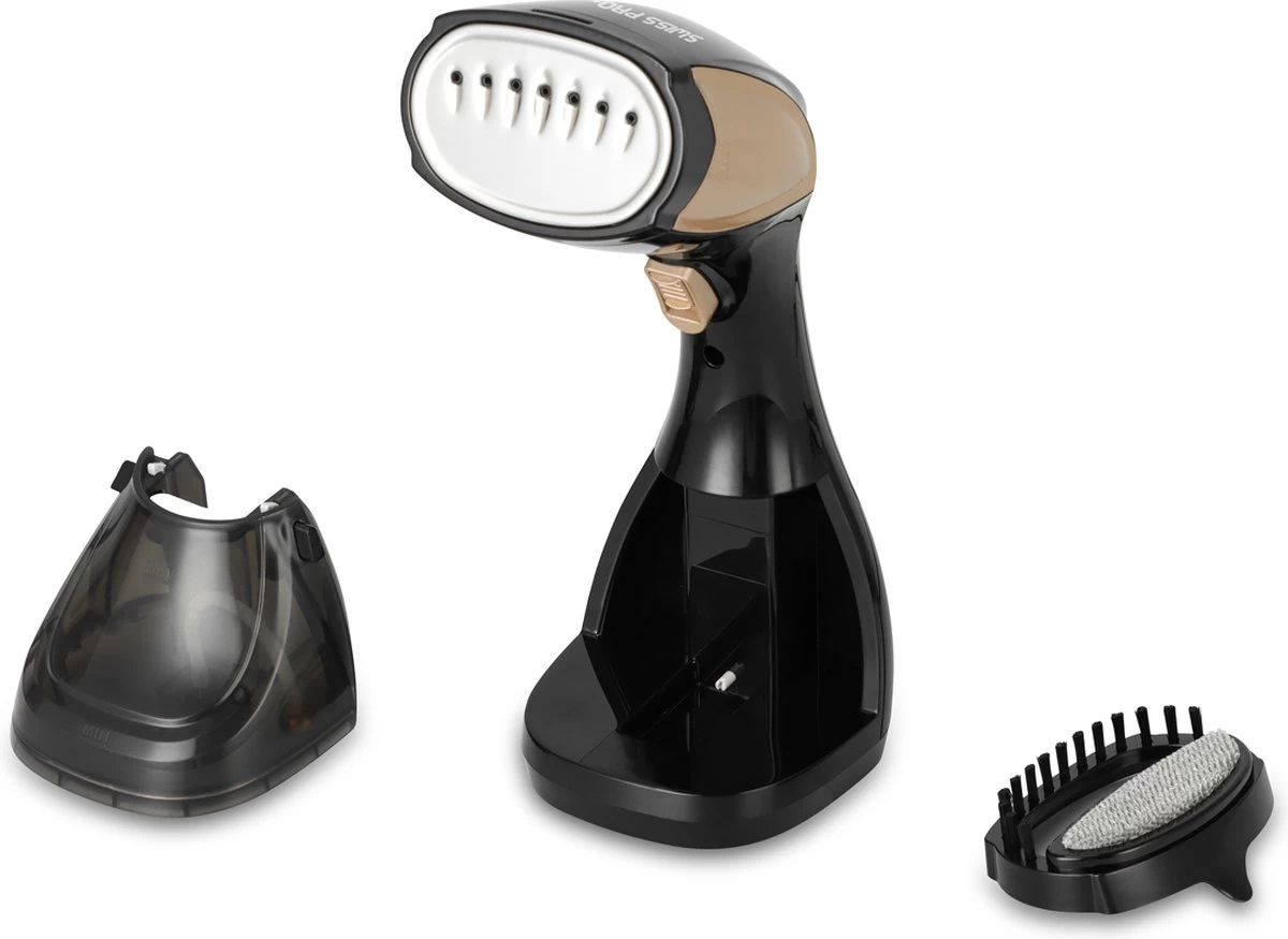 Swiss Pro+ Kledingstomer - Handstomer Kleding - Stoomreiniger Stoomapparaat Kleding - Garment Steamer Kleding Stomer - Zwart Goud 4 Swiss Pro+ Kledingstomer - Handstomer Kleding - Stoomreiniger Stoomapparaat Kleding - Garment Steamer Kleding Stomer - Zwart Goud - Afbeelding 2