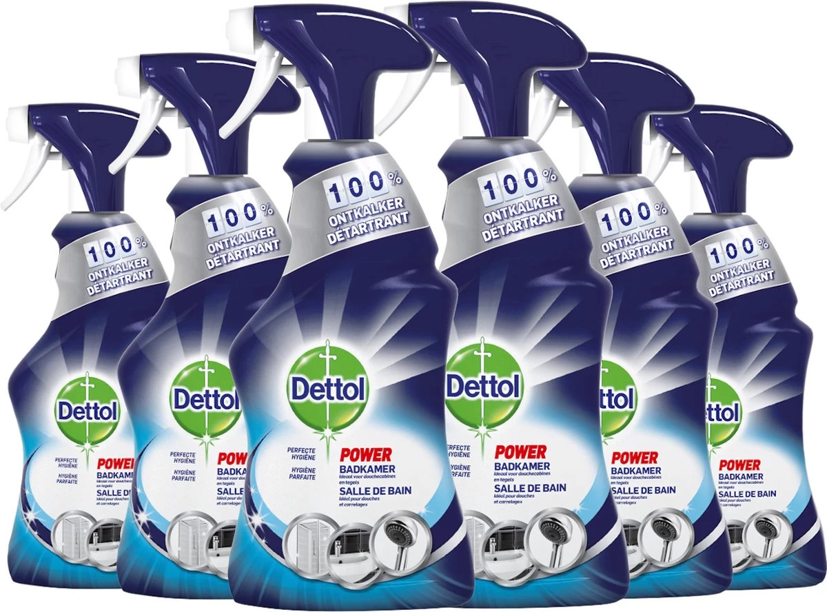 Dettol - Perfecte Hygiëne - Badkamerreiniger - Allesreiniger Spray - 6 X 500 Ml - Grootverpakking 4 Dettol - Perfecte Hygiëne - Badkamerreiniger - Allesreiniger Spray - 6 X 500 Ml - Grootverpakking - Afbeelding 2