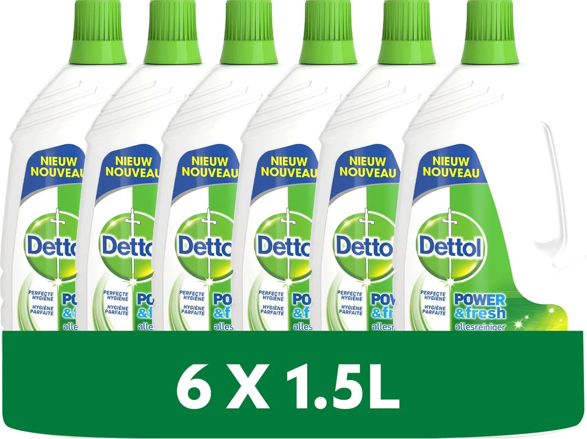 Dettol Power & Fresh - Allesreiniger - Orignal - 6 X 1,5 Liter 4 Dettol Power & Fresh - Allesreiniger - Orignal - 6 X 1,5 Liter - Afbeelding 2