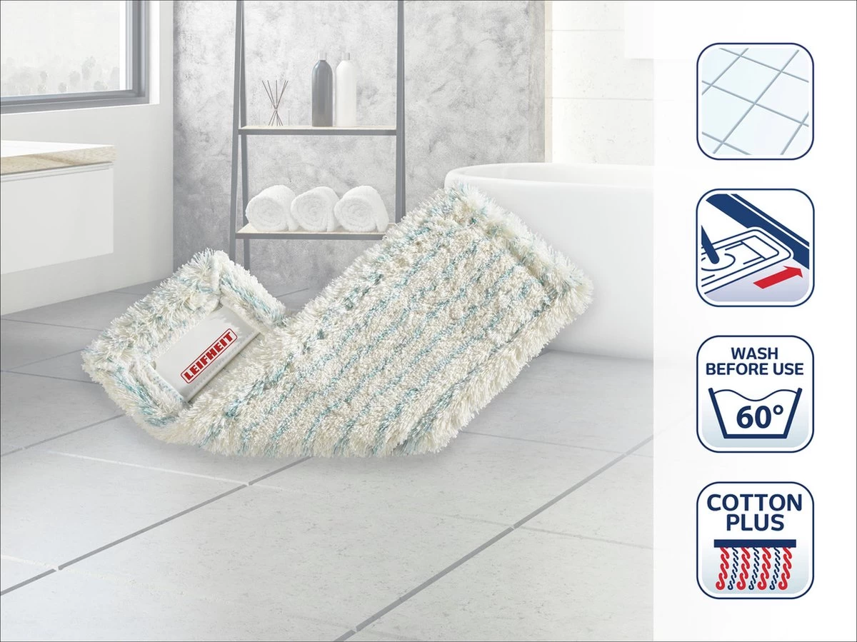 Leifheit Profi Overtrek Vloerwisser Xl - 42 Cm Gevouwen Cotton Plus 4 Leifheit Profi Overtrek Vloerwisser Xl - 42 Cm Gevouwen Cotton Plus - Afbeelding 2