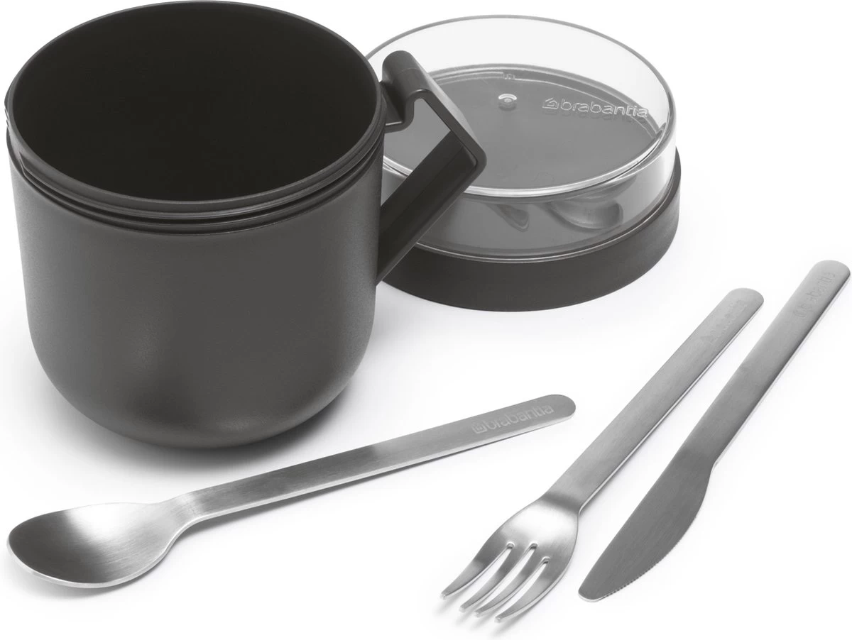 Brabantia Make & Take Soepbeker - 0,6 L - Kunststof - Dark Grey 6 Brabantia Make & Take Soepbeker - 0,6 L - Kunststof - Dark Grey - Afbeelding 4