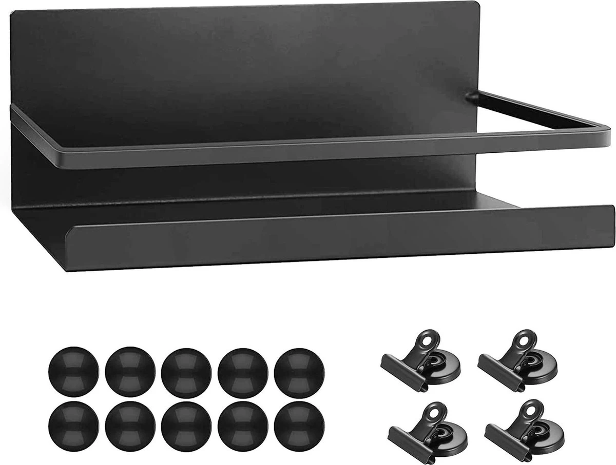 Dieux® - Magnetisch Kruidenrek - Ophangbaar Opbergrek - Keukenrek - Complete Set - Aanrecht Organiser - Badkamerrek - Wandrek - Staal - Zwart - Pasen 3 Dieux® - Magnetisch Kruidenrek - Ophangbaar Opbergrek - Keukenrek - Complete Set - Aanrecht Organiser - Badkamerrek - Wandrek - Staal - Zwart - Pasen