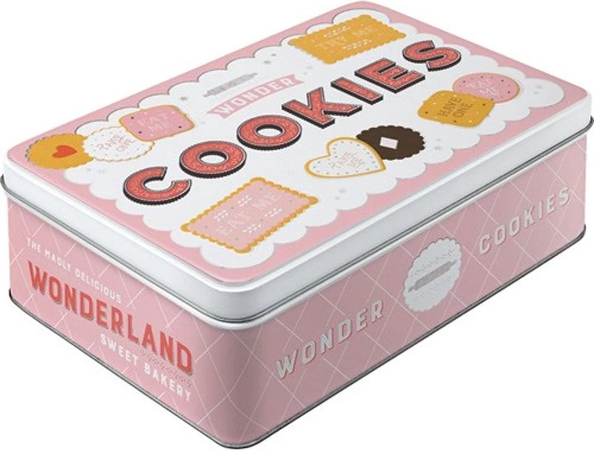 Tin Box Flat - Wonder Cookies 3 Tin Box Flat - Wonder Cookies