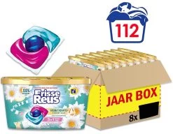 Frisse Reus Power Caps Lotus Amandel Wascapsules - Wasmiddel Capsules - Voordeelverpakking - 8 X 14 Wasbeurten -Schoonmaakmiddelen 1200x931