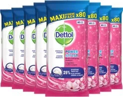 Dettol - Schoonmaakdoekjes - Power & Fresh - Kersenbloesem - 80 Stuks X8 -Schoonmaakmiddelen 1200x942 4