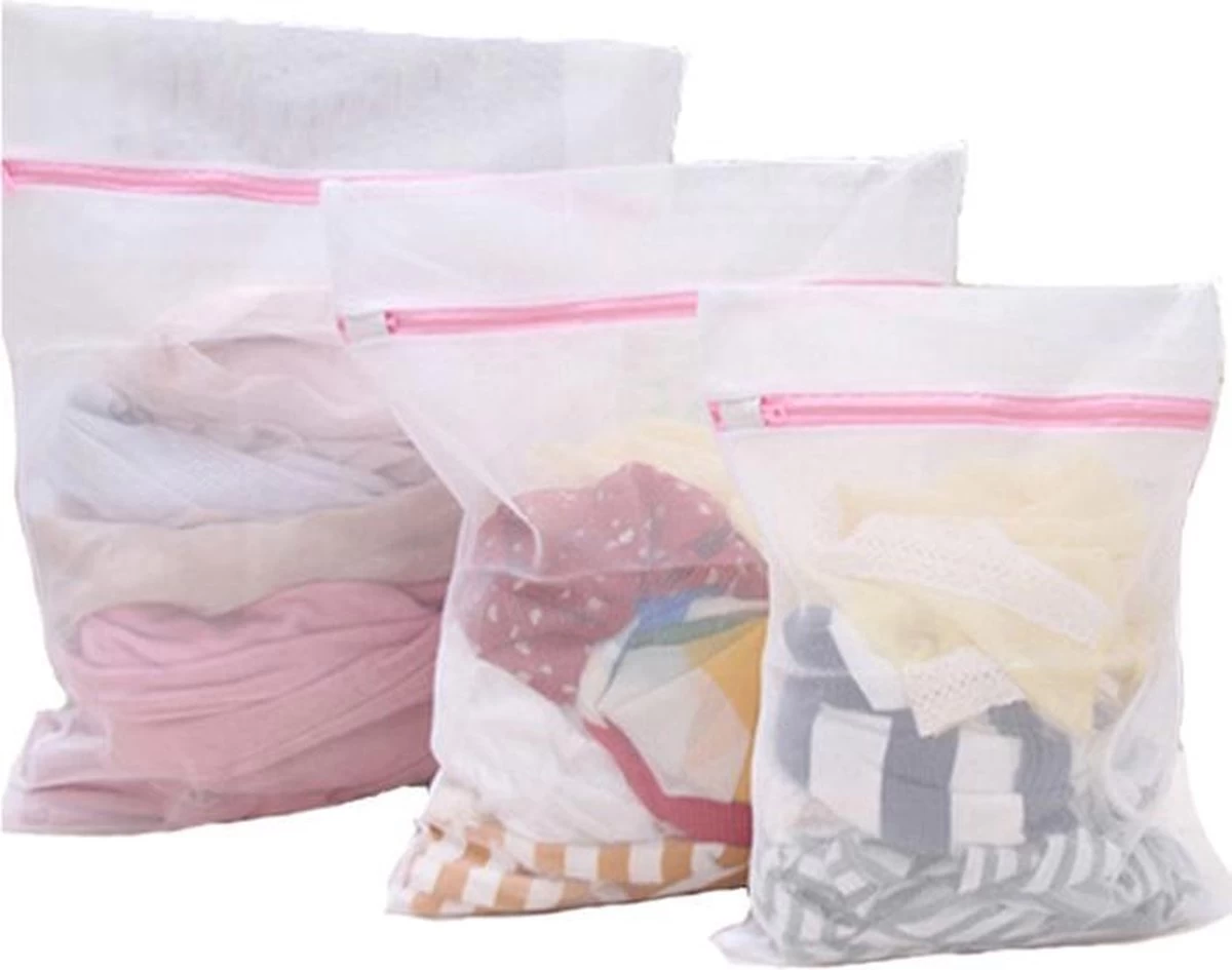 Waszak Set Van 3 Stuks Met Rits - BH/Lingerie/Sokken/Schoenen Wasnet Waszakjes Laundry Bag - Waszakken - Klein/Medium/Groot 3 Waszak Set Van 3 Stuks Met Rits - BH/Lingerie/Sokken/Schoenen Wasnet Waszakjes Laundry Bag - Waszakken - Klein/Medium/Groot