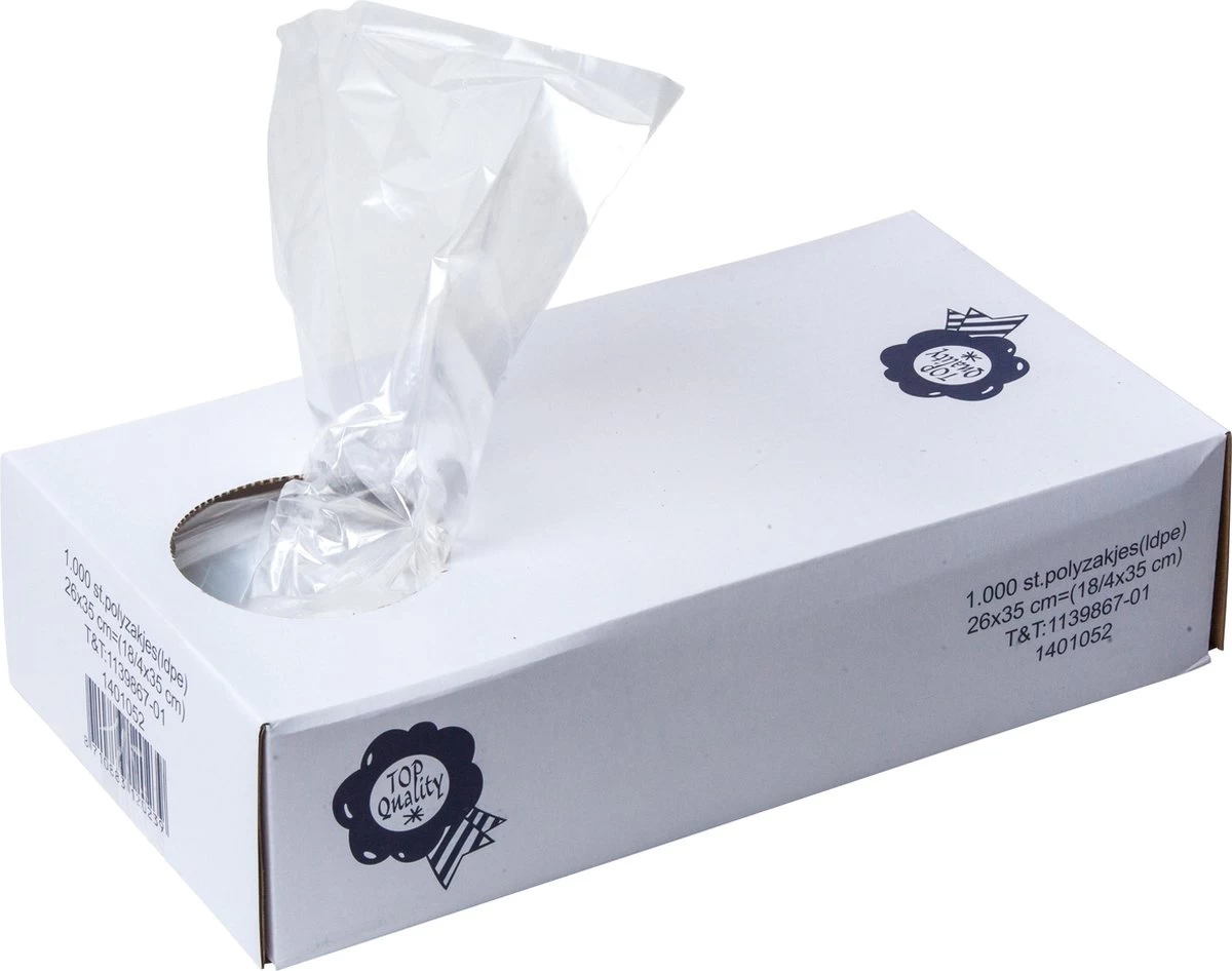 Polyzakjes Ldpe - Voedsel- Boterhamzakjes- Zakjes- Bewaarzakjes- 26x35 Cm- Transparant 1000 Stuks 3 Polyzakjes Ldpe - Voedsel- Boterhamzakjes- Zakjes- Bewaarzakjes- 26x35 Cm- Transparant 1000 Stuks