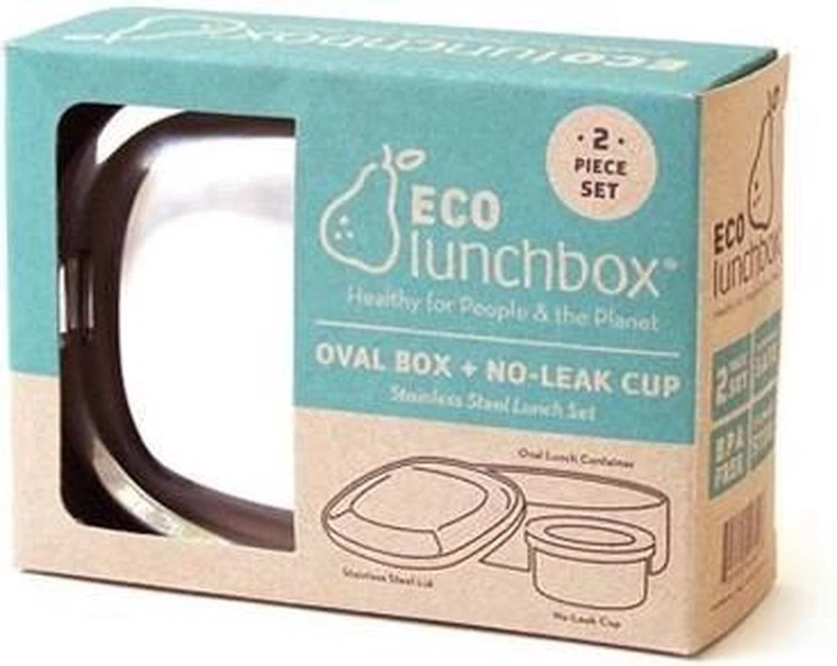 EcolLunchbox - RVS Lunchbox Oval - Herbruikbare Lunchbox 3 EcolLunchbox - RVS Lunchbox Oval - Herbruikbare Lunchbox