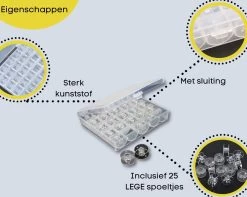 Merkloos Set Van 25 Professionele Naaimachine Spoelen - Sterke Universele Naaimachine Spoeltjes - 2 Bij 1 Cm - Spoelendoos - Naaien -Schoonmaakmiddelen 1200x959 6