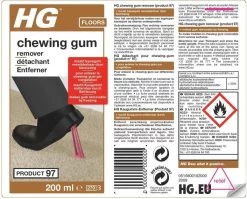 HG Chewing Gum Remover (HG Product 97) - 200ml - Bevriest Kauwgom -Schoonmaakmiddelen 1200x967