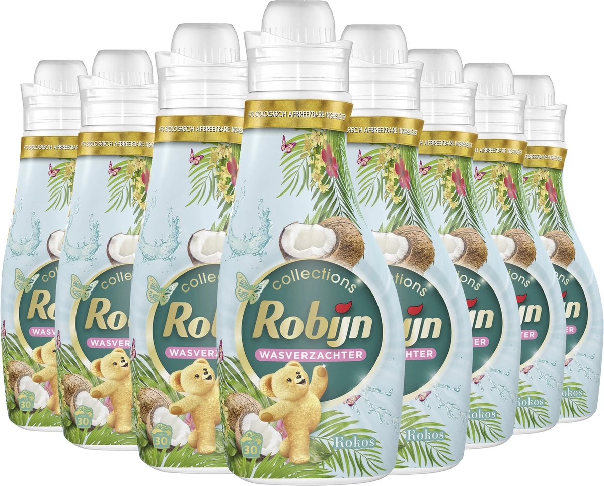 Robijn Collections Kokos Wasverzachter - 8 X 30 Wasbeurten - Voordeelverpakking 4 Robijn Collections Kokos Wasverzachter - 8 X 30 Wasbeurten - Voordeelverpakking - Afbeelding 2
