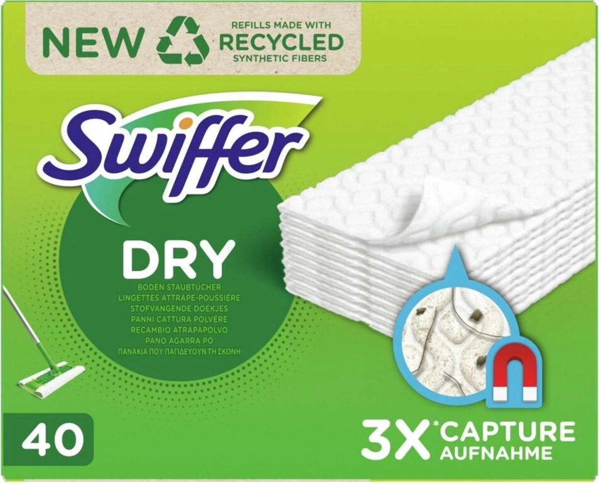 Swiffer Vloerreiniger Droge Vloerdoekjes Navullingen - 3 X 80 Stuks 3 Swiffer Vloerreiniger Droge Vloerdoekjes Navullingen - 3 X 80 Stuks