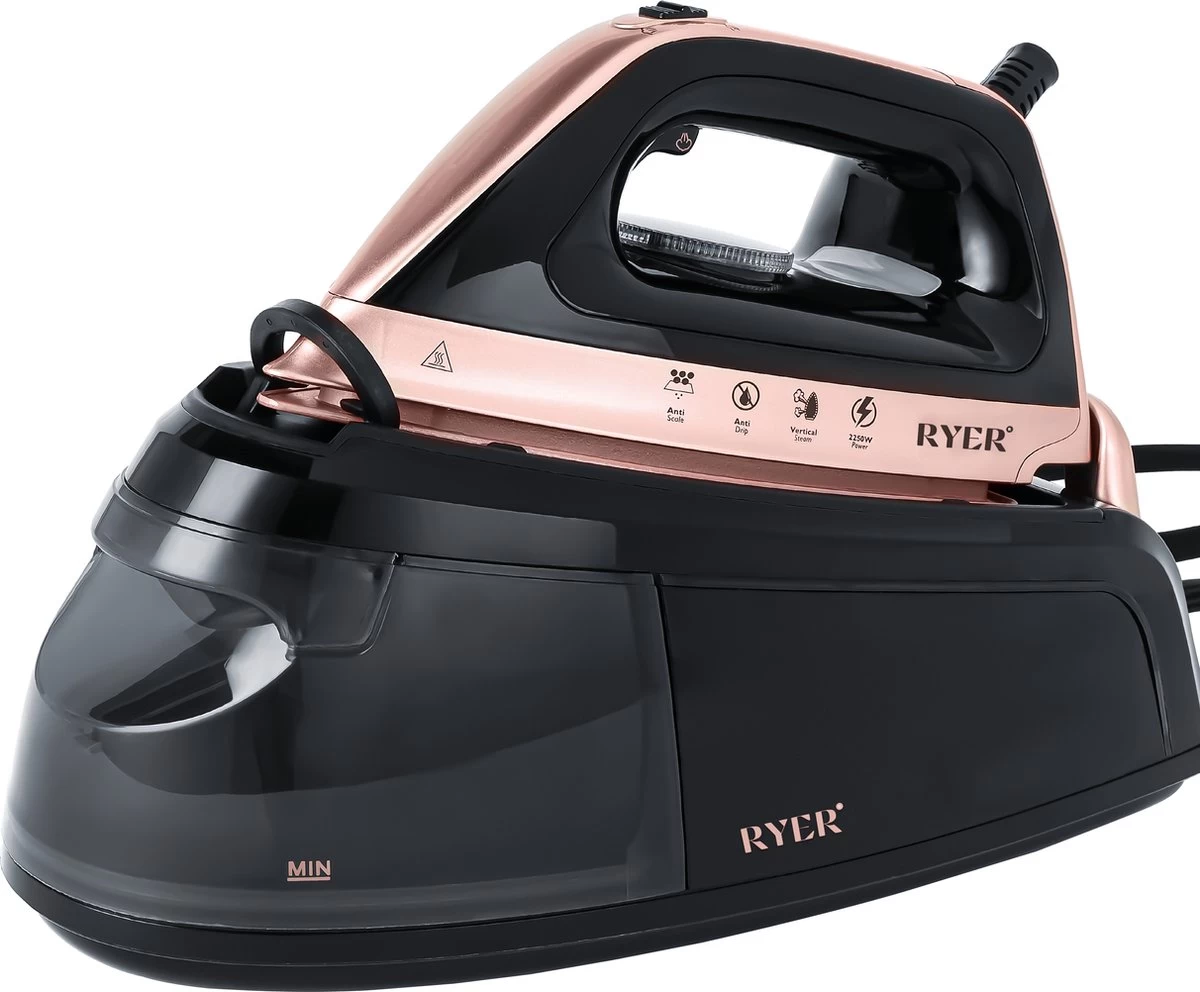 RYER Stoomstrijkijzer Met Stoomgenerator - Iron - Keramische Zoolplaat 3 RYER Stoomstrijkijzer Met Stoomgenerator - Iron - Keramische Zoolplaat