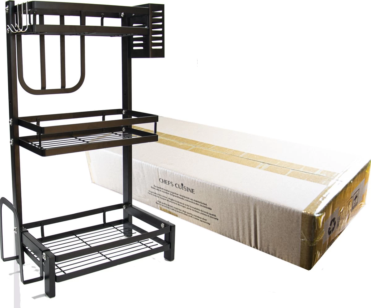 Chefs Cuisine Kruidenrek - Kruidenrek Staand - Keukenrek - Aanrecht Organiser - Bureau Organizer - Keuken Organizers - Roestvrij Staal 6 Chefs Cuisine Kruidenrek - Kruidenrek Staand - Keukenrek - Aanrecht Organiser - Bureau Organizer - Keuken Organizers - Roestvrij Staal - Afbeelding 4