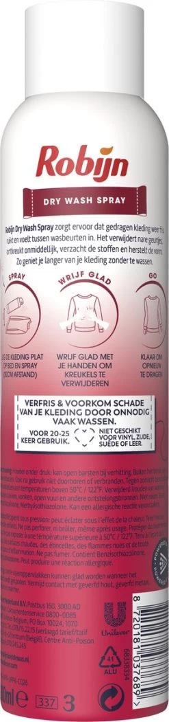 Robijn Pink Sensation Dry Wash Spray - 2 X 200 Ml - Voordeelverpakking -Schoonmaakmiddelen 282x1200