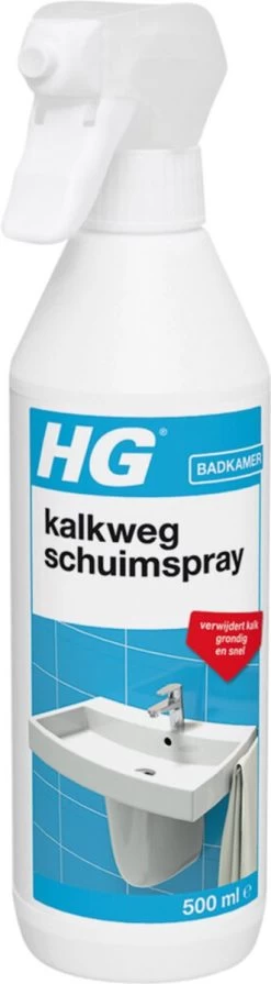 HG Kalkweg Schuimspray - 500ml - 100% Glans - Verwijdert En Voorkomt Kalk - Biologisch Afbreekbaar
