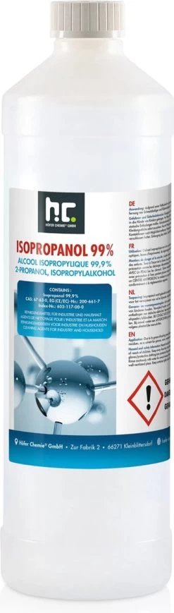 Isopropyl Alcohol - Isopropanol - IPA - Isopropyl - 99,9% Zuiver - 1000ml - Inclusief Trechter -Schoonmaakmiddelen 341x1200 2