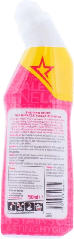 The Pink Stuff The Miracle Toilet Cleaner - Toiletreiniger - 750ml -Schoonmaakmiddelen 375x1200 3