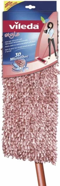 Vileda Stijl Chenille Vloerwissersysteem: Dweil Met Handvat 3D Microvezel - Red 12 Vileda Stijl Chenille Vloerwissersysteem: Dweil Met Handvat 3D Microvezel - Red -Schoonmaakmiddelen 392x1200