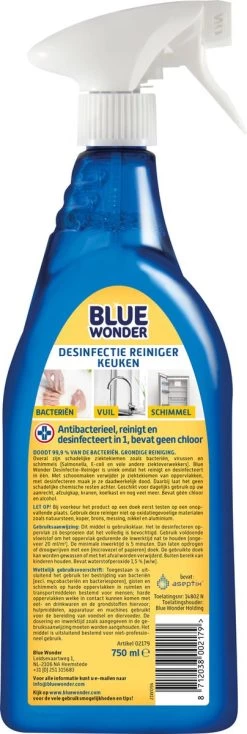 Blue Wonder Desinfectie Reiniger Keuken - Antibacterieel - Reinigt En Desinfecteert - 750ml -Schoonmaakmiddelen 404x1200 1
