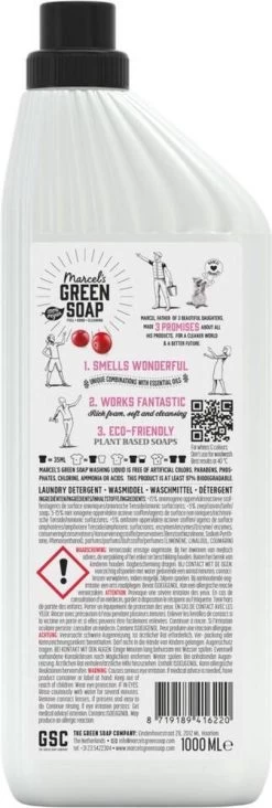 Marcel's Green Soap Wasmiddel Patchouli & Cranberry - 6 X 1 Liter -Schoonmaakmiddelen 405x1200 1