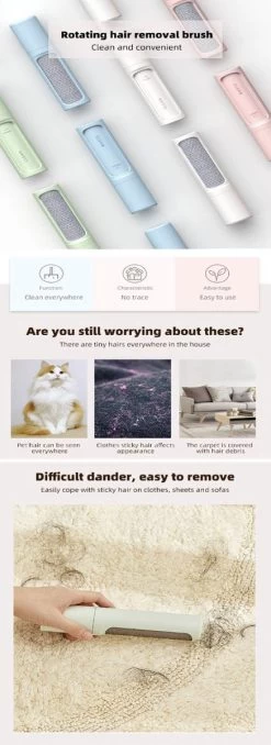 Merkloos Nieuw! - Pluizenverwijderaar - Ontpluizer - Kledingroller – Pluizenroller - Kleefroller - Kledingborstel - Ontpluizer - Pluizentondeuse - Huisdierhaar Verwijderaar -Schoonmaakmiddelen 437x1200 3